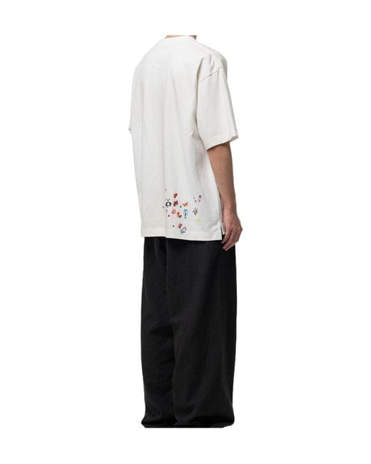 Maison Mihara Yasuhiro White Short Sleeved Crewneck T-Shirt for men