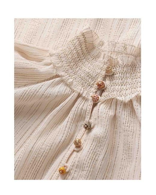 Zimmermann Natural Aster Elasticated Cuff Blouse
