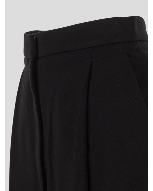 Khaite Black Ashford High-Waisted Tapered Leg Trousers