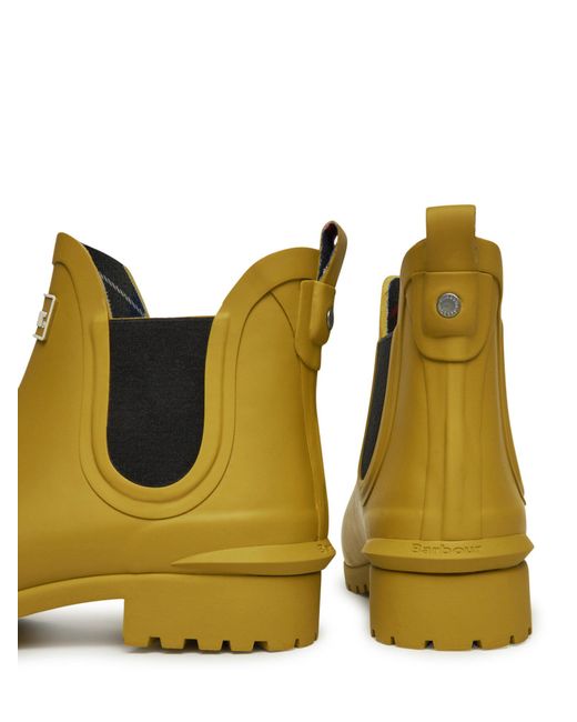 Barbour Yellow Round-Toe Ankle Boots