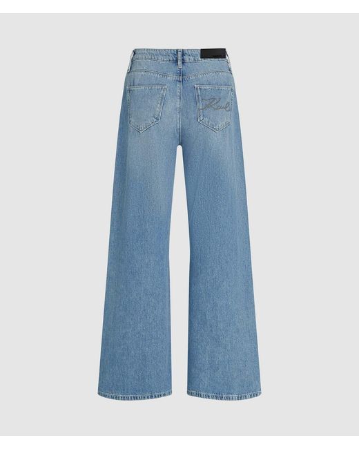 Karl Lagerfeld Blue Studded-Signature Jeans