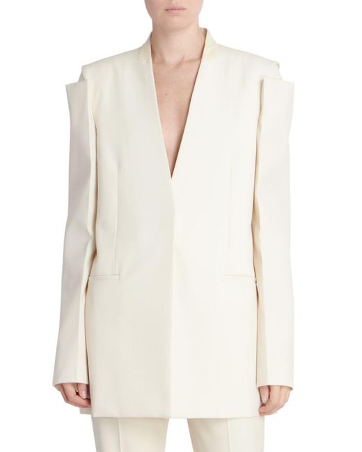 Givenchy White Cut-Out Single-Breasted Blazer