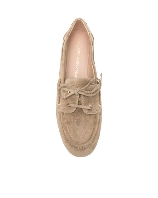 Stuart Weitzman Natural Lace-Up Loafers