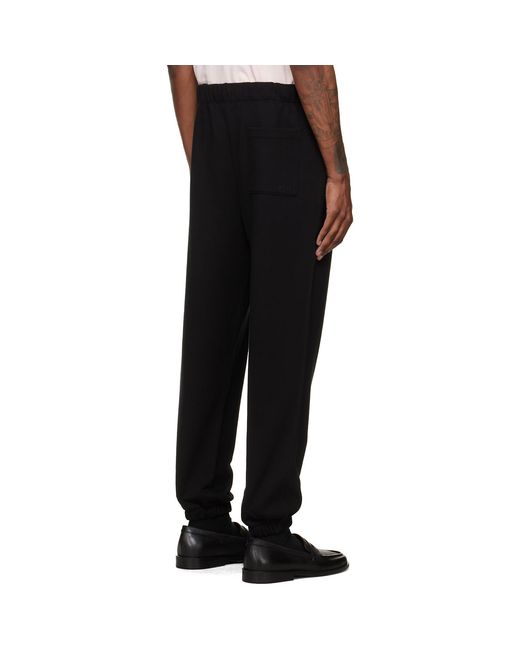 Boss Black Drawstring Elasticated-Cuff Track Pants for men