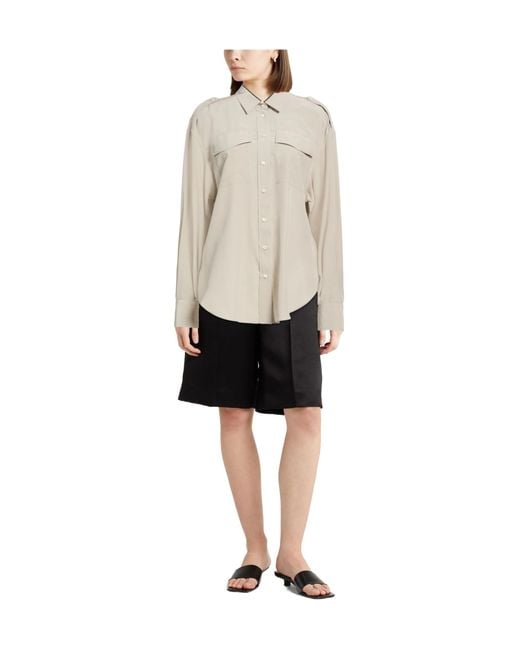 Brunello Cucinelli Natural Silk Shirts Blouses