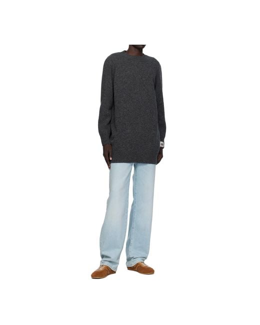 Bally Gray Long Wool Sweater for men