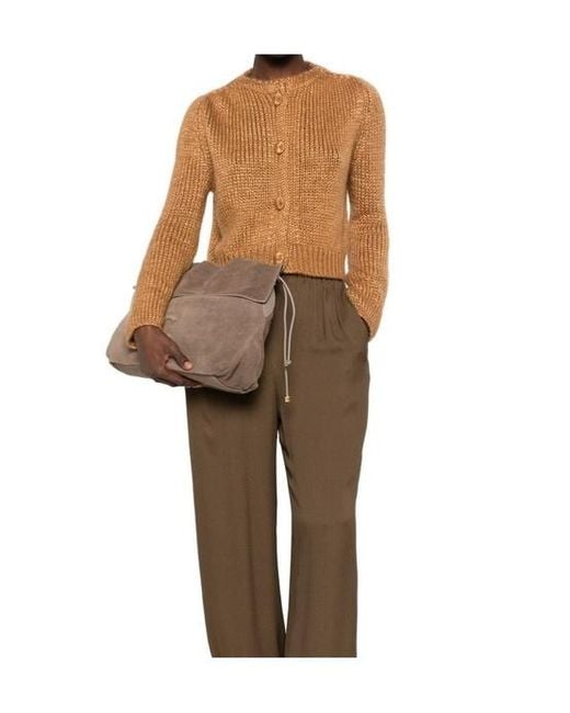 Forte_forte Natural Chunky-Knit Button-Up Cardigan