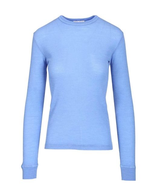 Forte_forte Blue Ribbed Long-Sleeve T-Shirt
