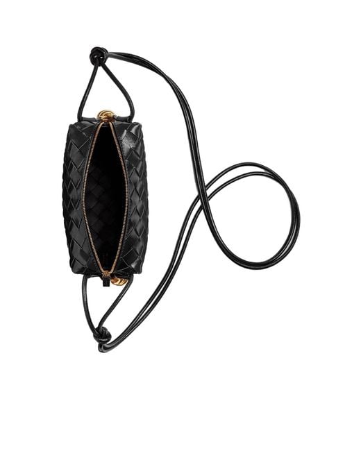 Bottega Veneta Black Mini Leather Loop Camera Bag