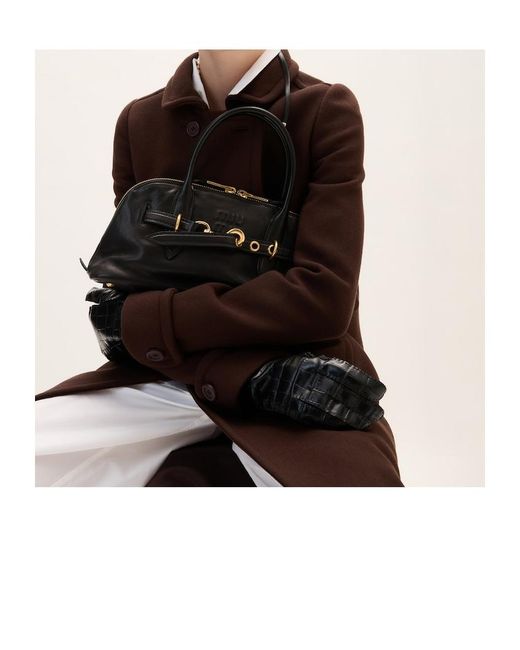 Miu Miu Black Aventure Nappa Leather Top-Handle Bag