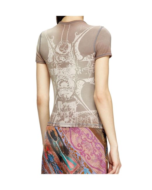 DIESEL Pink T-Uncuties-Long-R6 T-Shirt