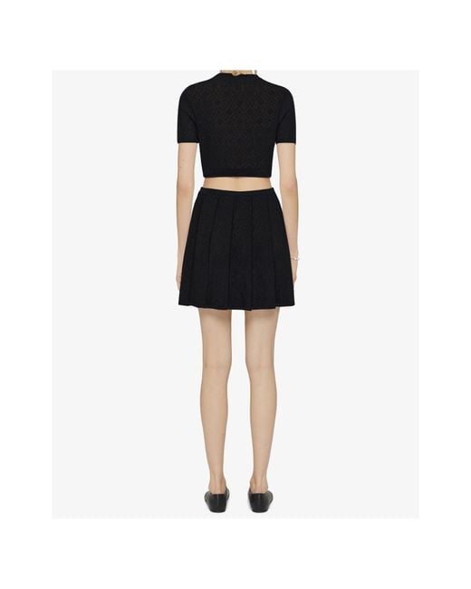 Givenchy Black Monogram 72 Jacquard Short-Sleeve Knit Top