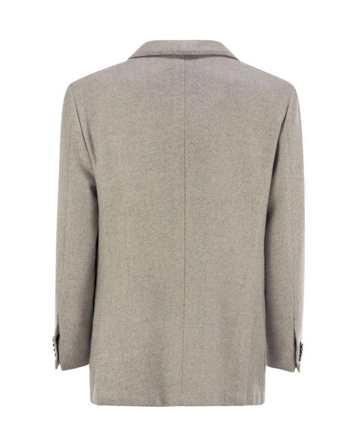 Kiton Gray Single-Breasted Tailored Blazer for men