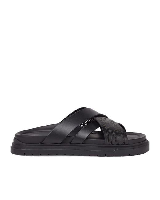 Fendi Brown Crossover Slip-On Slides for men
