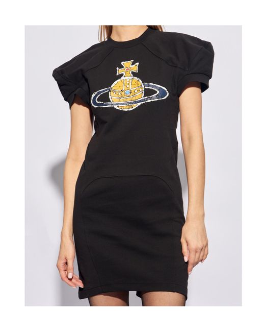 Vivienne Westwood Black Time Machine Football Mini Dress