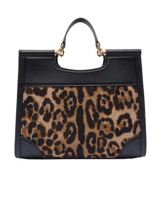 Dolce & Gabbana Black Leopard Printed Tote Bag