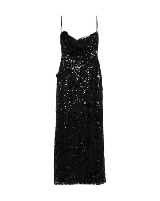 Coperni Black Sequins Embellished Long Dress