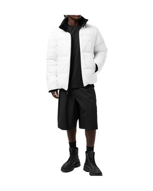 Moncler White Throttle Reversible Down Short Puffer Jacket for men
