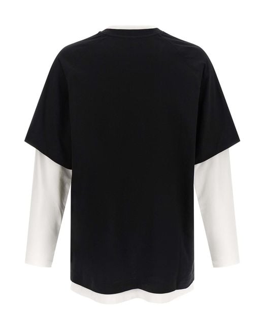Moschino Black Double Layer 'Rebel' T-Shirt for men