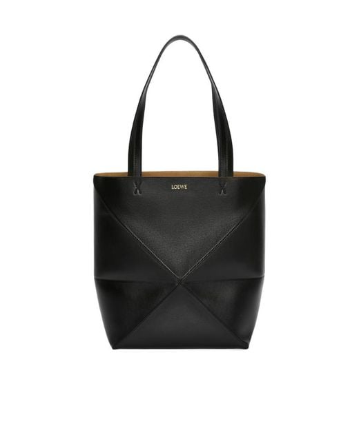 Loewe Black Puzzle Fold Tote Bag