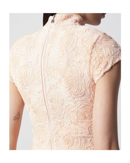 ROTATE BIRGER CHRISTENSEN Natural Floral-Pattern High-Neck Dress