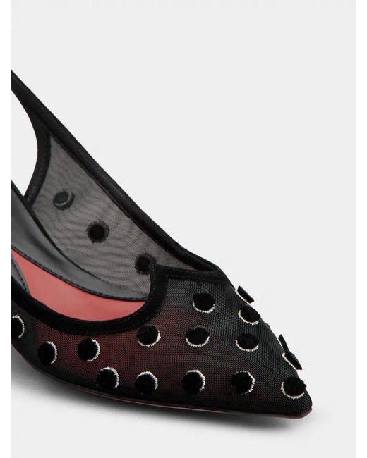 Roger Vivier Black I Love Polka Dot Slingback Pumps
