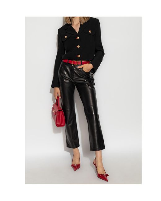 Versace Black Button-Up Cropped Blazer
