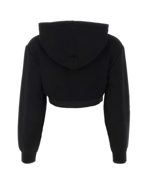Prada Black Drawstring Cropped Hoodie
