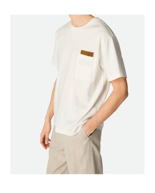 Bottega Veneta White Short Sleeved Crewneck T-Shirt for men