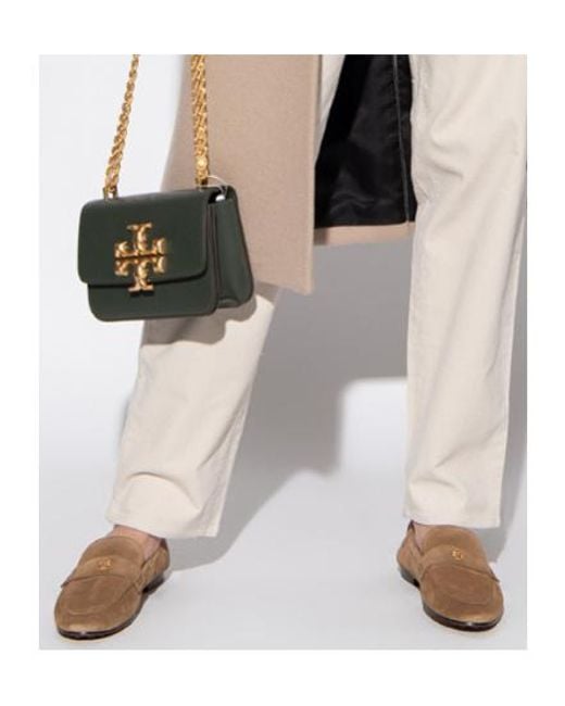Tory Burch Brown Logo Plaque Slip-On Loafers