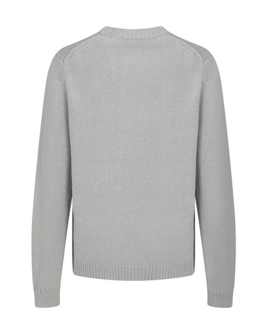 Helmut Lang Gray Logo Printed Panelled Jumper for men