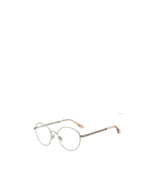 Jimmy Choo White Eyewear Rectangular Frame Glasses