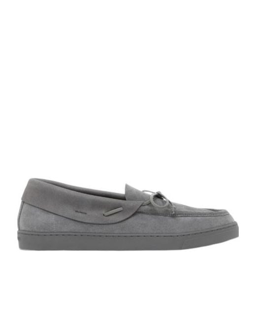 Giorgio Armani Gray Bow Detailed Slip-On Loafers for men
