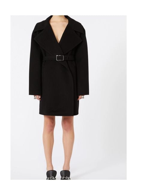 Sportmax Black Pagine Belted Coat
