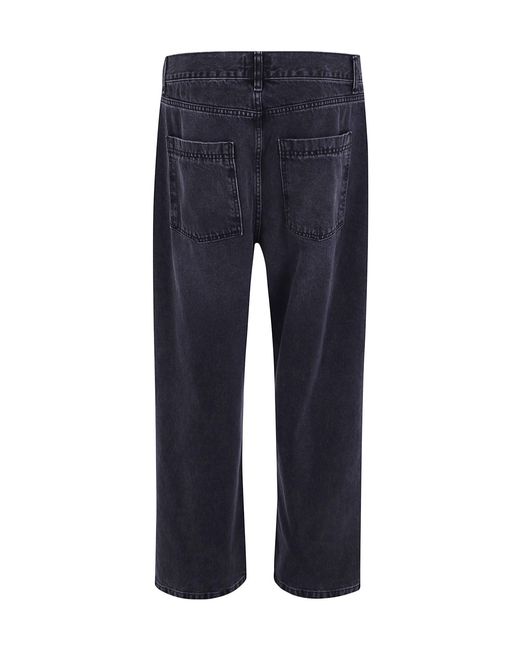 Arte' Blue Faded-Effect Logo-Patch Jeans for men