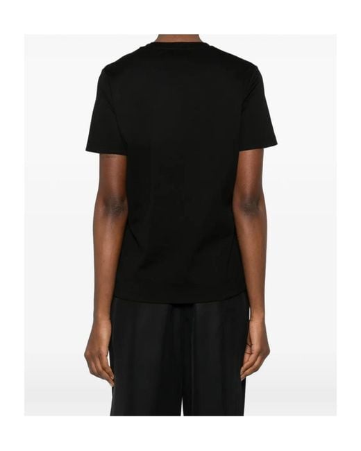 Elisabetta Franchi Black Logo Detailed Crewneck T-Shirt