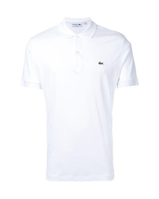 Lacoste White Logo Patch Regular Fit Polo Shirt for men