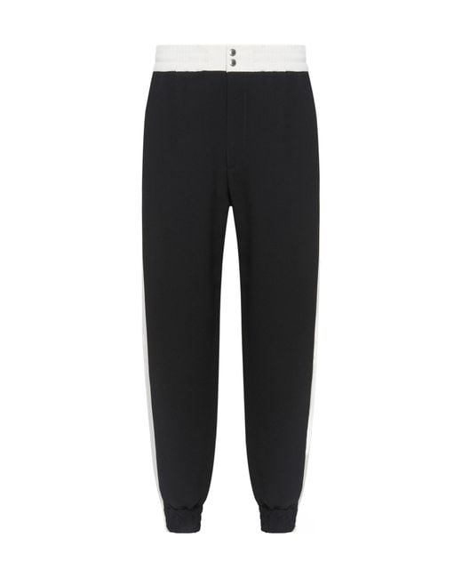 McQueen Black Elastic Waist Trousers for men