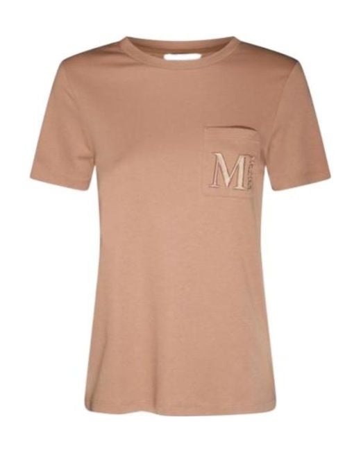 Max Mara Natural 'S Logo Embroidered Crewneck T-Shirt