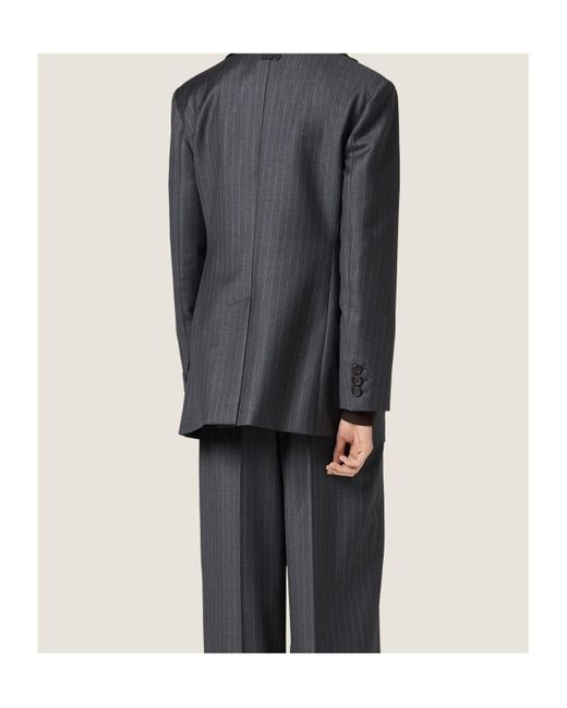 Miu Miu Black Single-Breasted Pinstripe Jacket