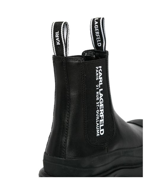 Karl Lagerfeld Black Paneled Chelsea Boots