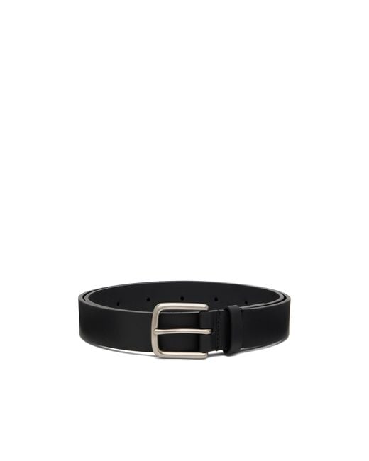 Ssstein White Classic Leather Belt With Pin Buckle for men
