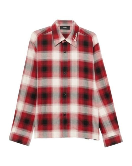 Amiri Red Checked Button-Up Shirt for men