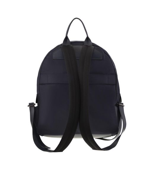 Kiton Blue Logo Lettering Zipped Backpack for men