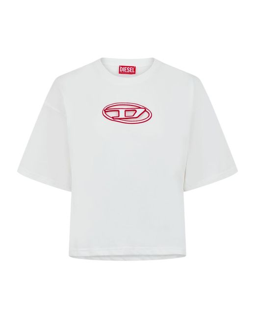 DIESEL White Buxt Cropped T-Shirt