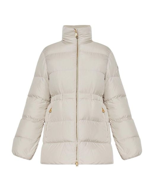 Moncler White Brossette Zip-Up Puffer Jacket