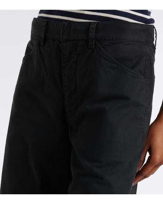 Nili Lotan Blue Tribeca Cotton Twill Barrel-Leg Pants