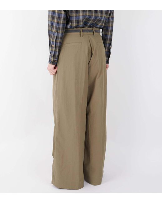 ERL Green Pleated Wide Trousers for men