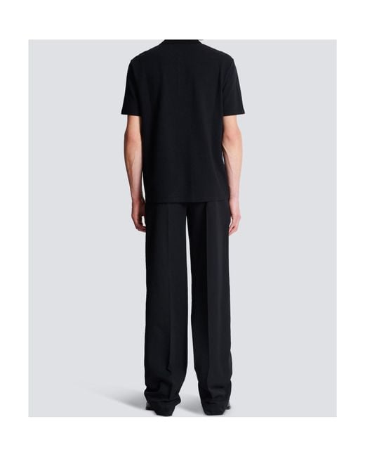 Balmain Black Coin-Printed Polo Shirt for men