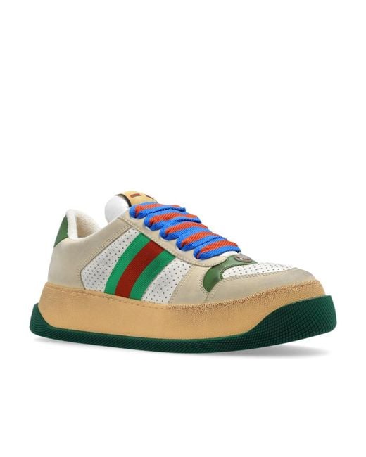 Gucci Green Screener Leather Sneakers